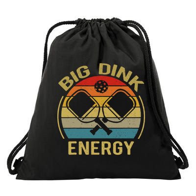 Big Dink Energy Funny Pickleball Mom Dad Drawstring Bag