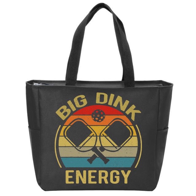 Big Dink Energy Funny Pickleball Mom Dad Zip Tote Bag