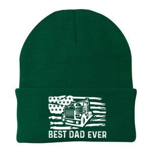 Best Dad Ever Flag Truck Dad Trucker Dad Best Trucking Dad Knit Cap Winter Beanie