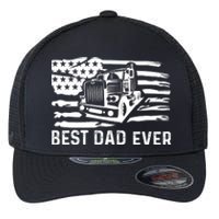 Best Dad Ever Flag Truck Dad Trucker Dad Best Trucking Dad Flexfit Unipanel Trucker Cap