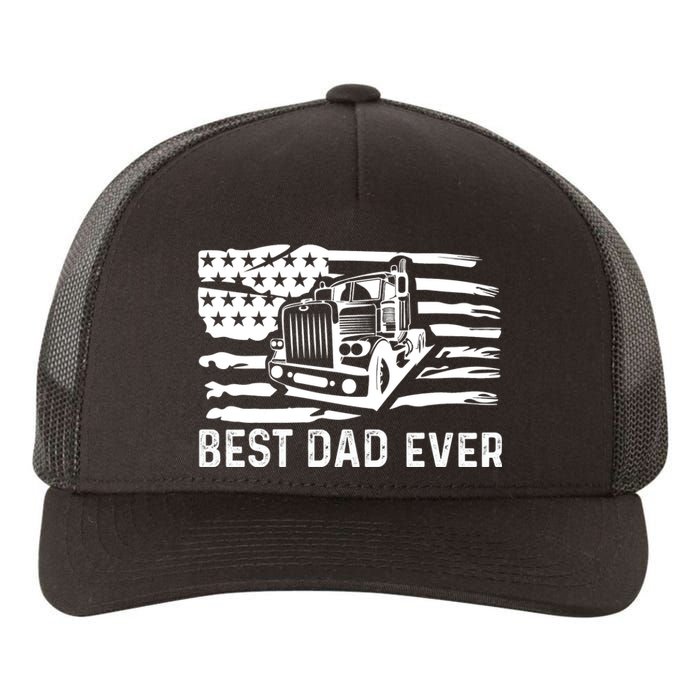 Best Dad Ever Flag Truck Dad Trucker Dad Best Trucking Dad Yupoong Adult 5-Panel Trucker Hat