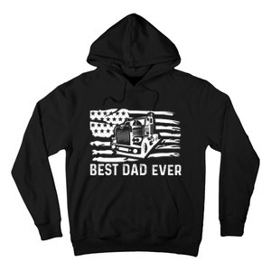 Best Dad Ever Flag Truck Dad Trucker Dad Best Trucking Dad Hoodie