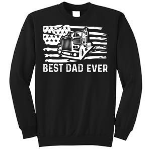 Best Dad Ever Flag Truck Dad Trucker Dad Best Trucking Dad Sweatshirt