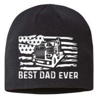 Best Dad Ever Flag Truck Dad Trucker Dad Best Trucking Dad Sustainable Beanie