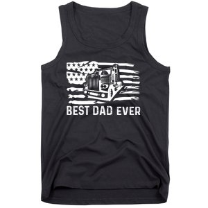 Best Dad Ever Flag Truck Dad Trucker Dad Best Trucking Dad Tank Top