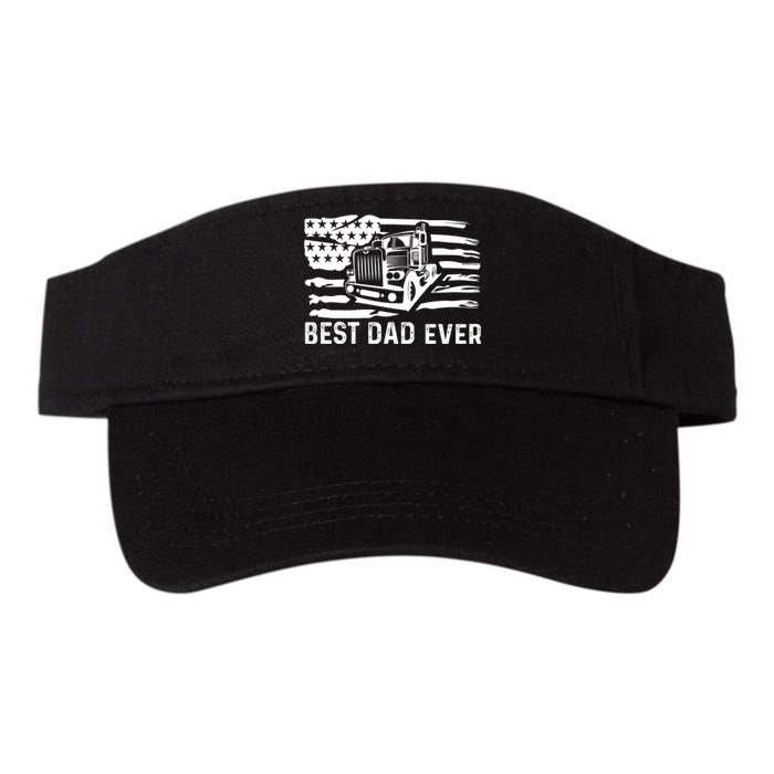 Best Dad Ever Flag Truck Dad Trucker Dad Best Trucking Dad Valucap Bio-Washed Visor