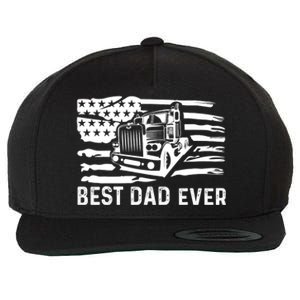 Best Dad Ever Flag Truck Dad Trucker Dad Best Trucking Dad Wool Snapback Cap