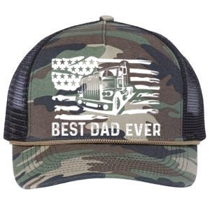 Best Dad Ever Flag Truck Dad Trucker Dad Best Trucking Dad Retro Rope Trucker Hat Cap