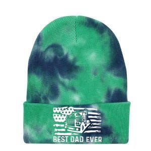 Best Dad Ever Flag Truck Dad Trucker Dad Best Trucking Dad Tie Dye 12in Knit Beanie