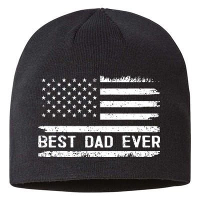 Best Dad Ever With Us American Flag Gifts Fathers Day Dad Sustainable Beanie