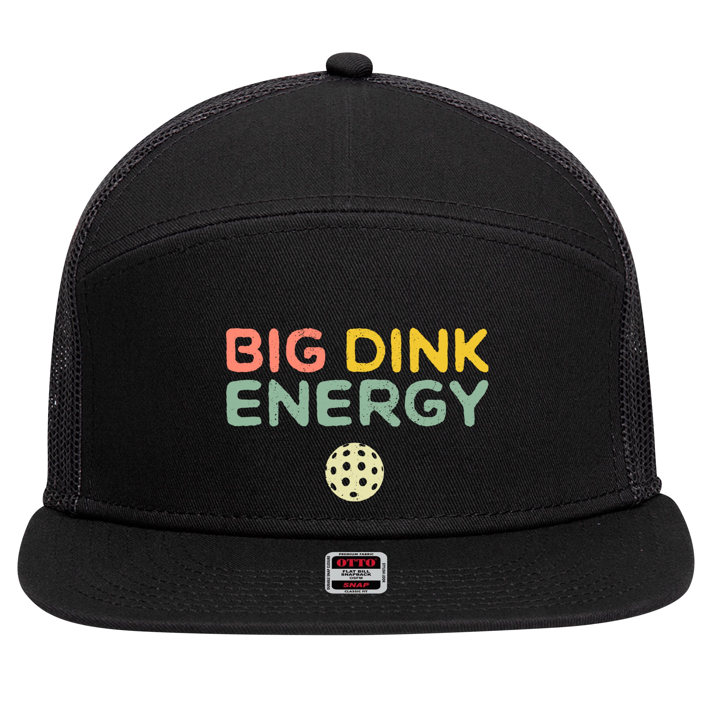 Big Dink Energy Pickleball Lover 7 Panel Mesh Trucker Snapback Hat