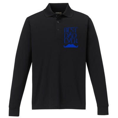 Best Dad Ever Gift Performance Long Sleeve Polo