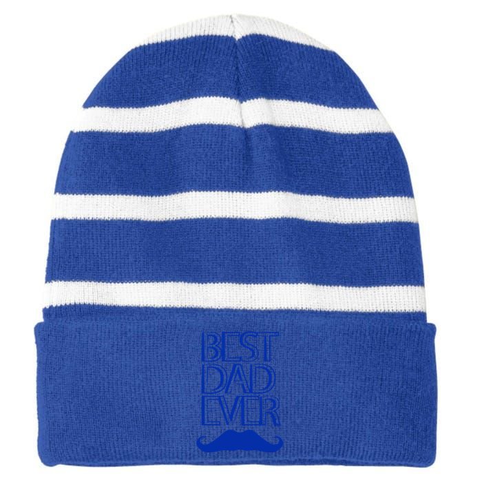 Best Dad Ever Gift Striped Beanie with Solid Band