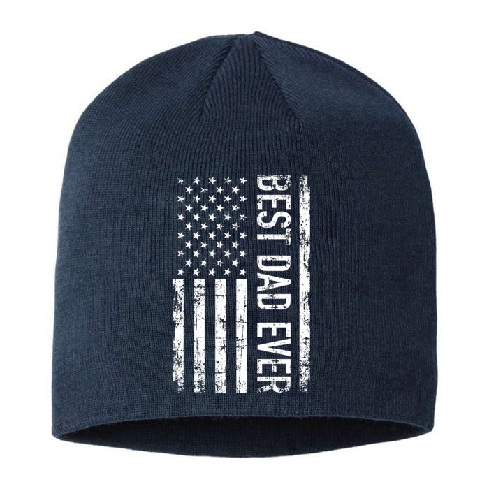 Best Dad Ever American Flag Gift Sustainable Beanie