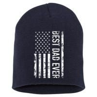 Best Dad Ever American Flag Gift Short Acrylic Beanie