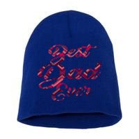 Best Dad Ever Fathers Day Stitches Pattern Design Gift Short Acrylic Beanie