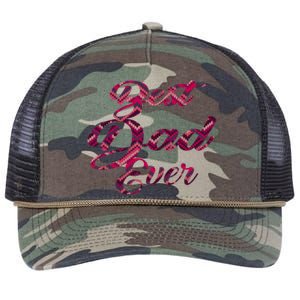 Best Dad Ever Fathers Day Stitches Pattern Design Gift Retro Rope Trucker Hat Cap