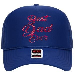 Best Dad Ever Fathers Day Stitches Pattern Design Gift High Crown Mesh Back Trucker Hat