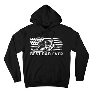 Best Dad Ever Flag truck dad trucker dad best trucking dad Hoodie