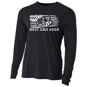 Best Dad Ever Flag truck dad trucker dad best trucking dad Cooling Performance Long Sleeve Crew