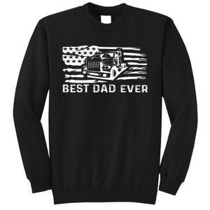 Best Dad Ever Flag truck dad trucker dad best trucking dad Tall Sweatshirt