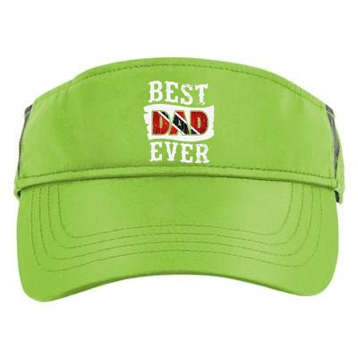 Best Dad Ever Fathers Day Trini Flag Trinidad & Tobago Adult Drive Performance Visor