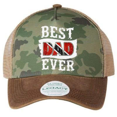 Best Dad Ever Fathers Day Trini Flag Trinidad & Tobago Legacy Tie Dye Trucker Hat