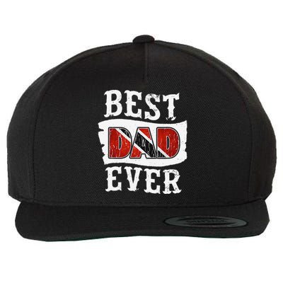 Best Dad Ever Fathers Day Trini Flag Trinidad & Tobago Wool Snapback Cap