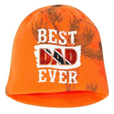 Best Dad Ever Fathers Day Trini Flag Trinidad & Tobago Kati - Camo Knit Beanie