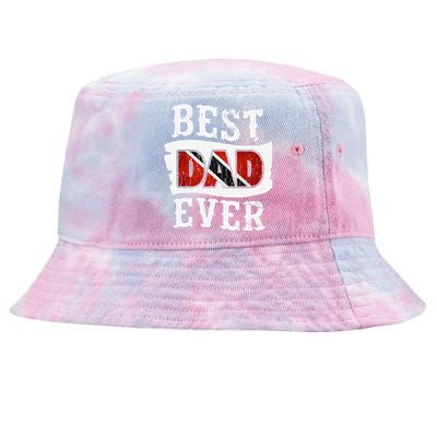 Best Dad Ever Fathers Day Trini Flag Trinidad & Tobago Tie-Dyed Bucket Hat