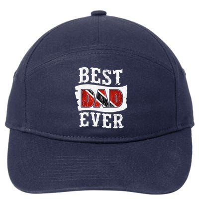 Best Dad Ever Fathers Day Trini Flag Trinidad & Tobago 7-Panel Snapback Hat