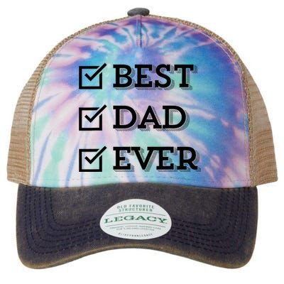 Best Dad Ever Gift For Dad From Daughter Sons Graphic Legacy Tie Dye Trucker Hat