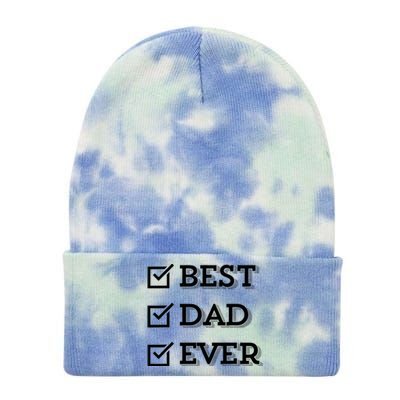 Best Dad Ever Gift For Dad From Daughter Sons Graphic Tie Dye 12in Knit Beanie