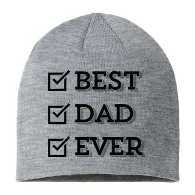 Best Dad Ever Gift For Dad From Daughter Sons Graphic Sustainable Beanie