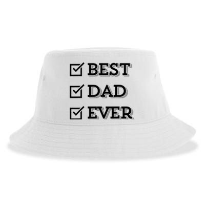 Best Dad Ever Gift For Dad From Daughter Sons Graphic Sustainable Bucket Hat