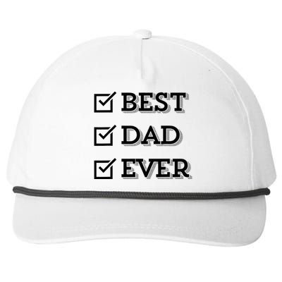 Best Dad Ever Gift For Dad From Daughter Sons Graphic Snapback Five-Panel Rope Hat