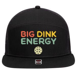 Big Dink Energy Pickleball Funny Pickle Ball Lover Retro 7 Panel Mesh Trucker Snapback Hat