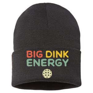 Big Dink Energy Pickleball Funny Pickle Ball Lover Retro Sustainable Knit Beanie