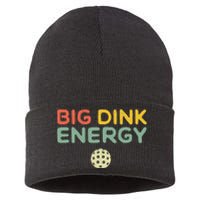 Big Dink Energy Pickleball Funny Pickle Ball Lover Retro Sustainable Knit Beanie