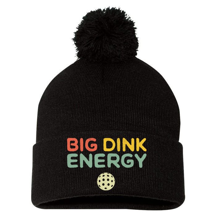 Big Dink Energy Pickleball Funny Pickle Ball Lover Retro Pom Pom 12in Knit Beanie