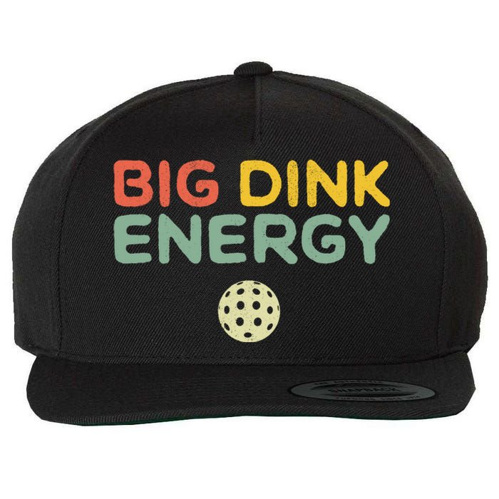 Big Dink Energy Pickleball Funny Pickle Ball Lover Retro Wool Snapback Cap