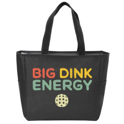 Big Dink Energy Pickleball Funny Pickle Ball Lover Retro Zip Tote Bag