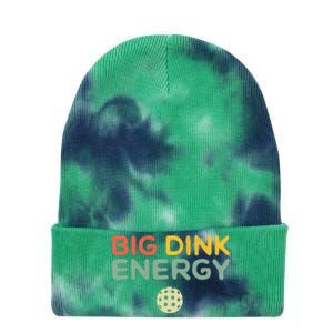 Big Dink Energy Pickleball Funny Pickle Ball Lover Retro Tie Dye 12in Knit Beanie