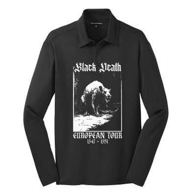 Black Death European Plague Rat Medieval History Goth Silk Touch Performance Long Sleeve Polo