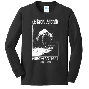 Black Death European Plague Rat Medieval History Goth Kids Long Sleeve Shirt