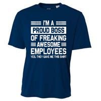 Boss Day Employee Appreciation Office Funny Boss Cooling Performance Crew T-Shirt