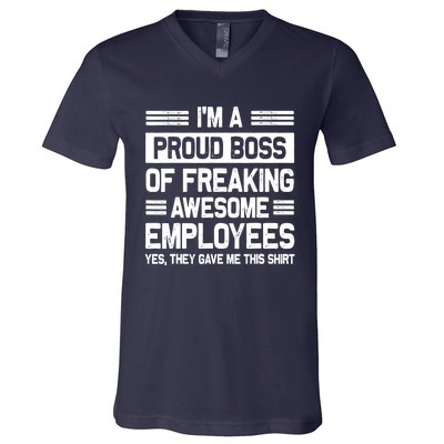 Boss Day Employee Appreciation Office Funny Boss V-Neck T-Shirt