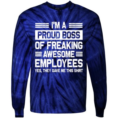 Boss Day Employee Appreciation Office Funny Boss Tie-Dye Long Sleeve Shirt