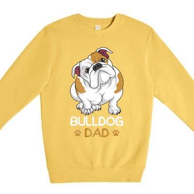 Bulldog Dad Funny English Bulldog Dog Owner Premium Crewneck Sweatshirt