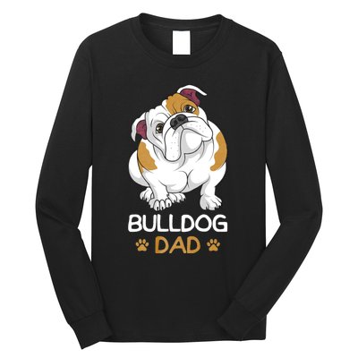 Bulldog Dad Funny English Bulldog Dog Owner Long Sleeve Shirt